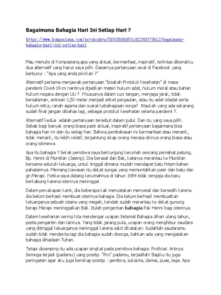 Bagaimana Bahagia Hari Ini Setiap Hari | PDF