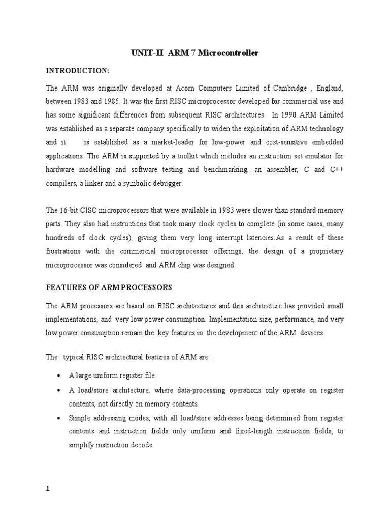 Arm 7 Architecture PDF Arm Architecture Central Processing Unit