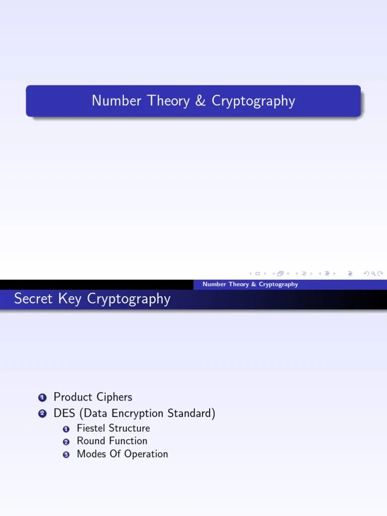 Number Theory & Cryptography PDF Cryptography Cipher