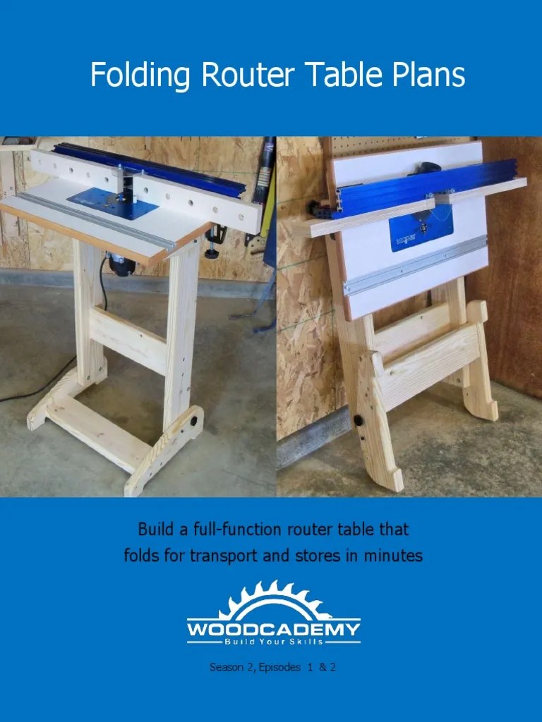 Woodcademy Folding Router Table Plans R2 PDF Screw Drill
