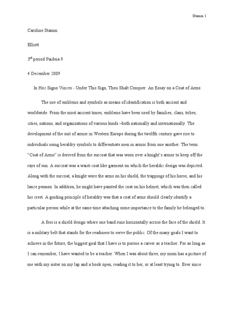 Coat of Arms Essay Finished Heraldry