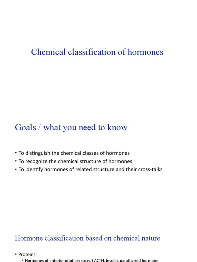 Chemical Classification of Hormones PDF Insulin