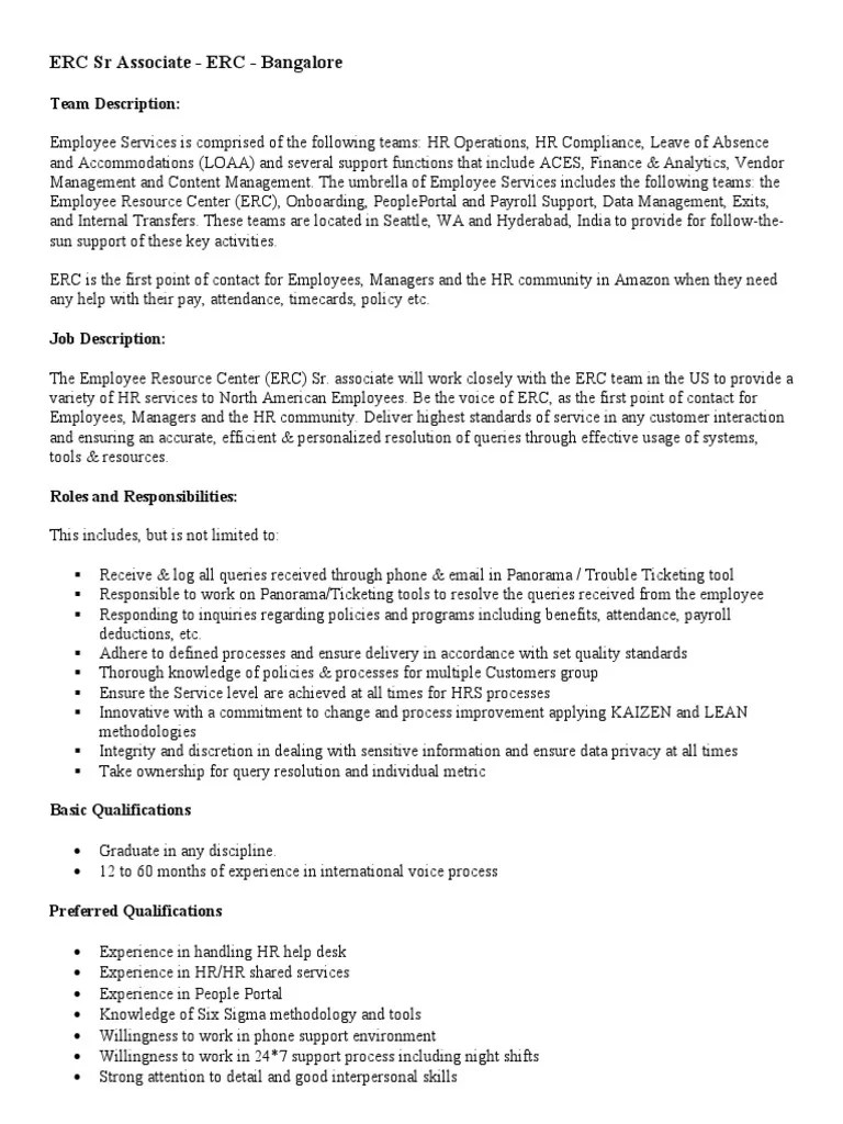 ERC SR Associate ERC Bangalore Team Description PDF Human