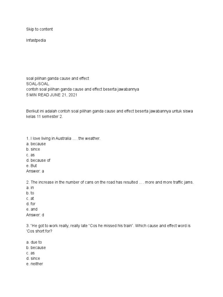 Soal Cause Effect 3 | PDF | Water | Drought