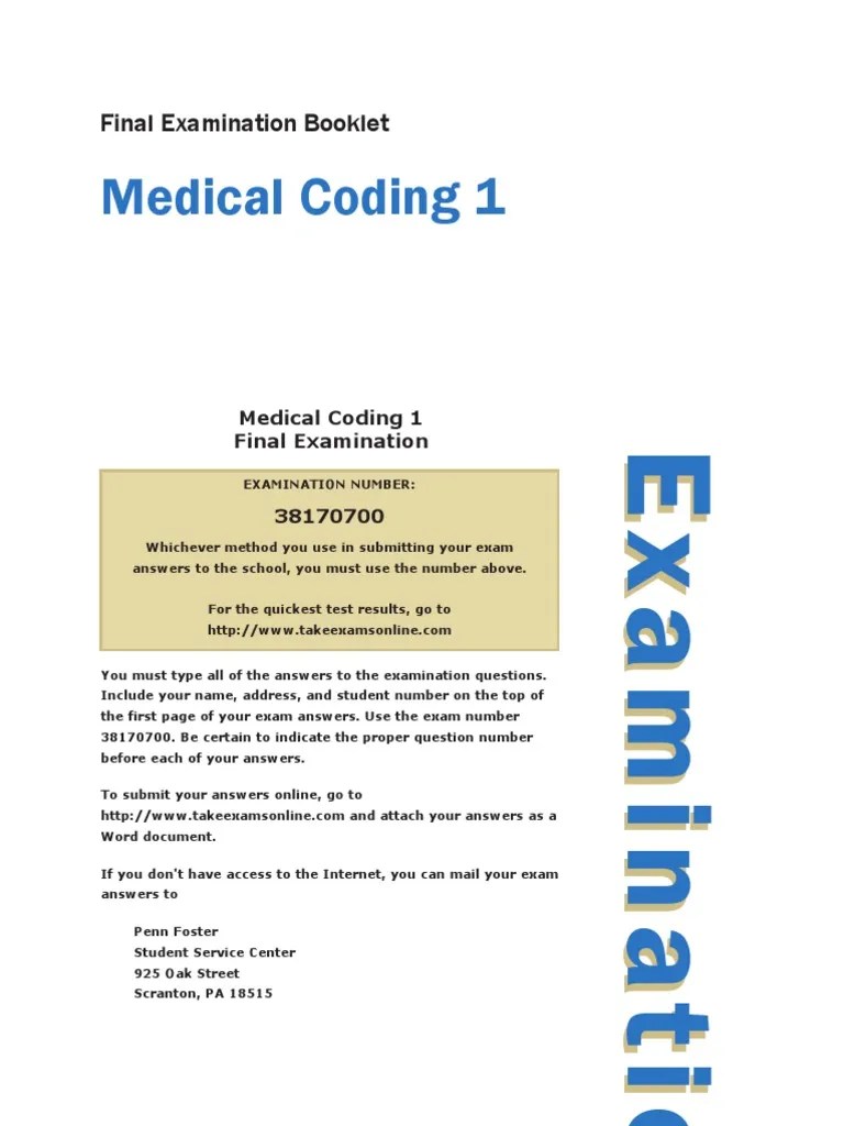 Medical Coding 1 Exam Patient Test (Assessment)