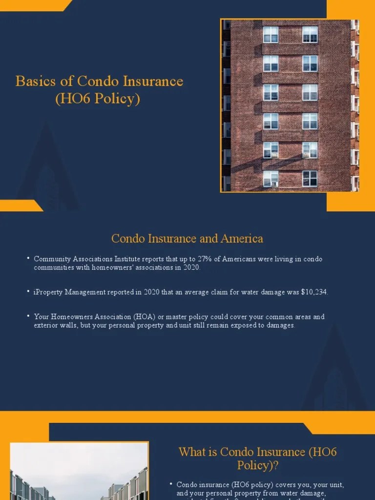 Basics of Condo Insurance (HO6 Policy) PDF Home Insurance Insurance