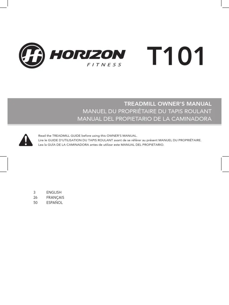 Horizon t101 Manual | PDF | Electrical Connector | Treadmill