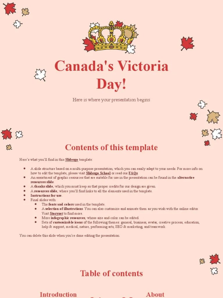 Canada's Victoria Day! by Slidesgo PDF Saturn