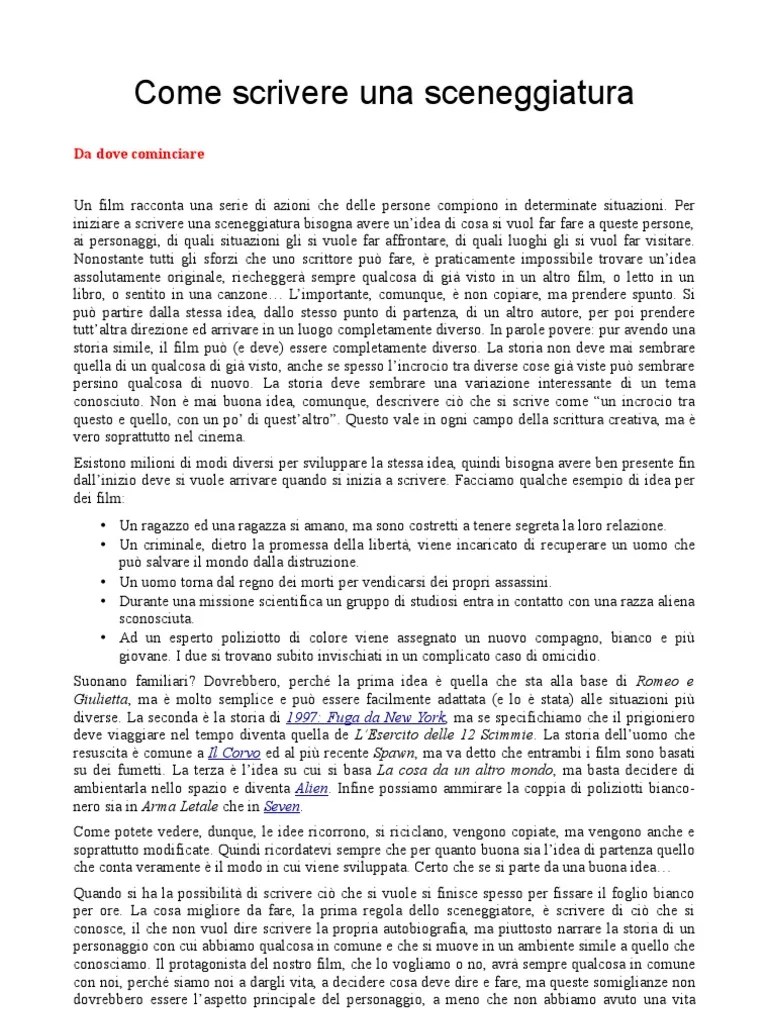 comescrivereunasceneggiatura Screenplay Leisure