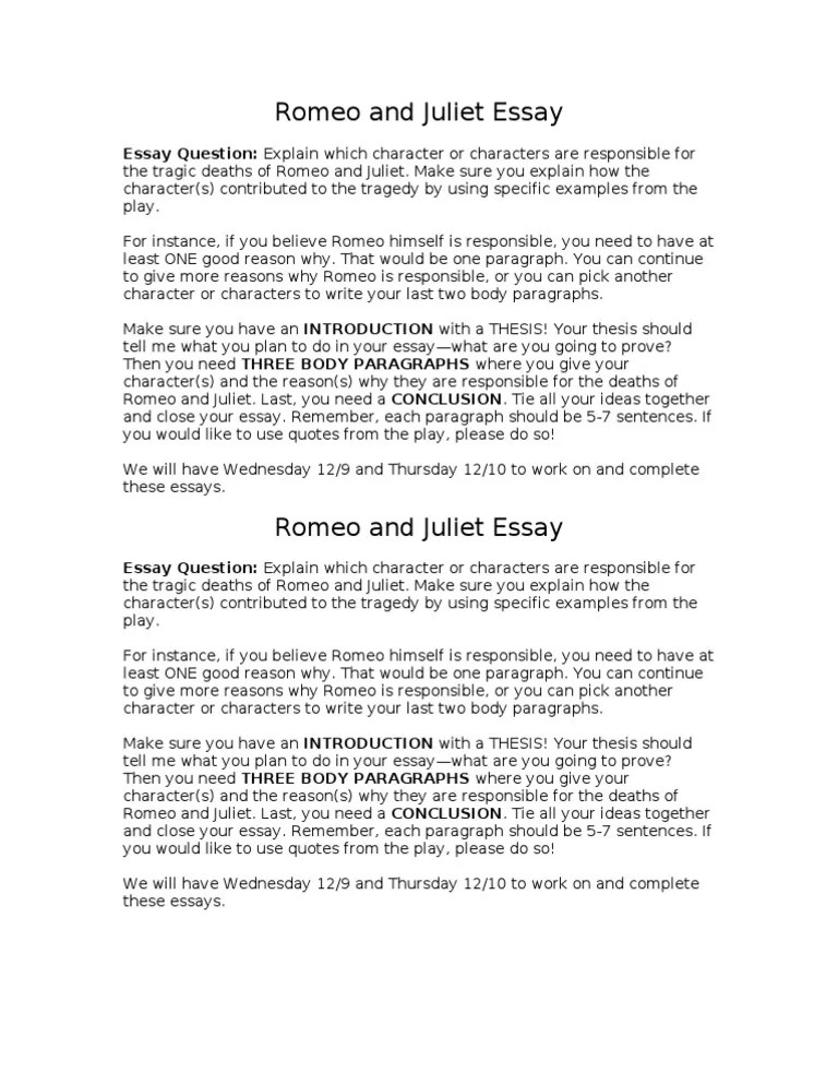 Romeo and Juliet Essay
