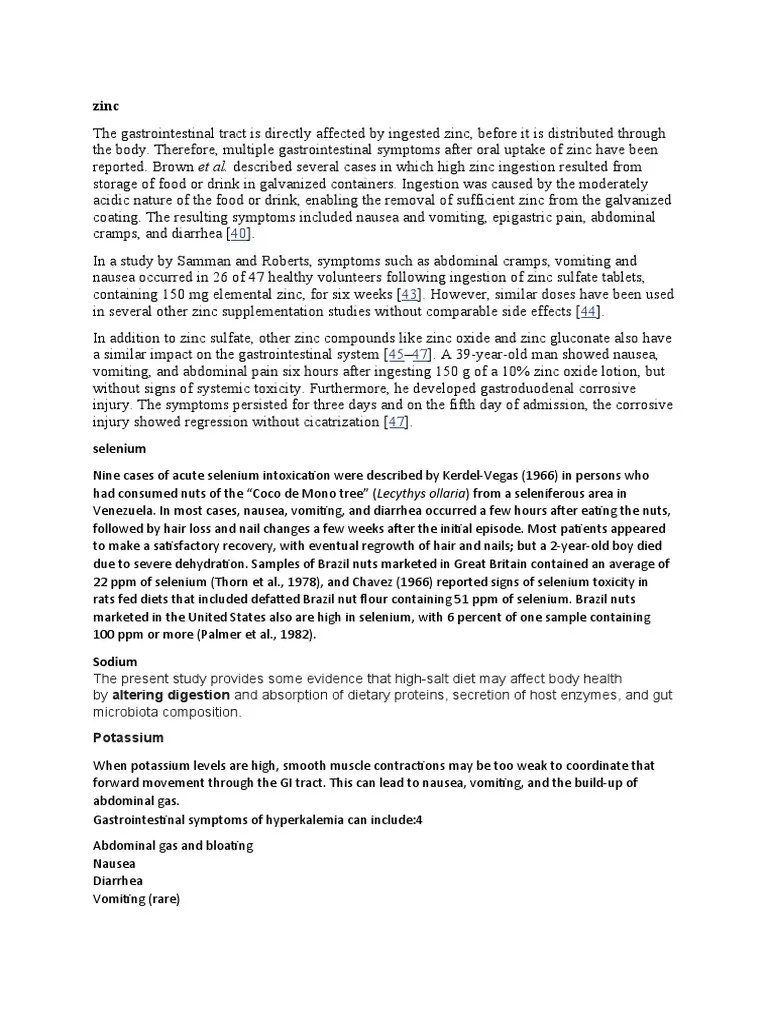 Minerals PDF Zinc Nausea