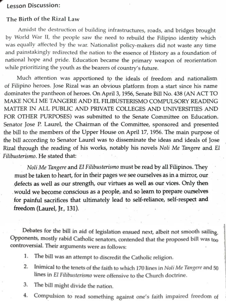 The Birth of Rizal Law LWR PDF