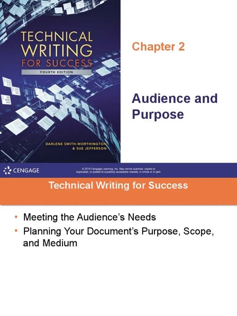 Determining Audience Needs and Document Purpose, Scope, and Medium for Effective Technical