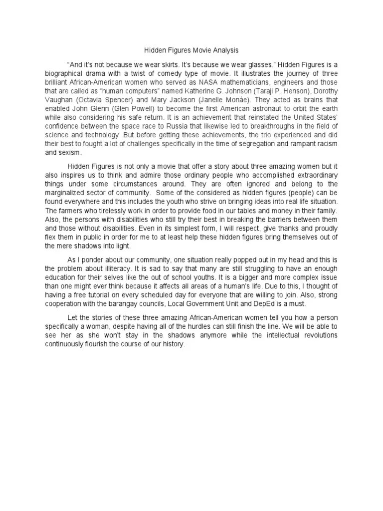 Hidden Figures Movie Analysis | PDF | Hidden Figures