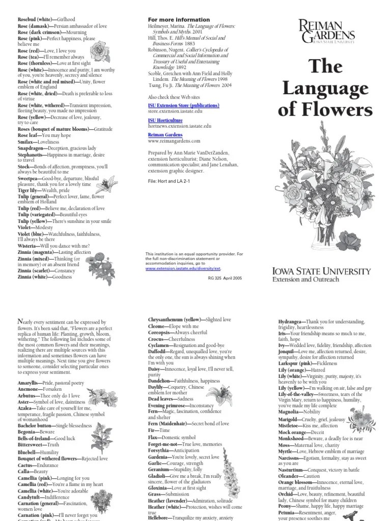 The Language of Flowers PDF Plants Botany