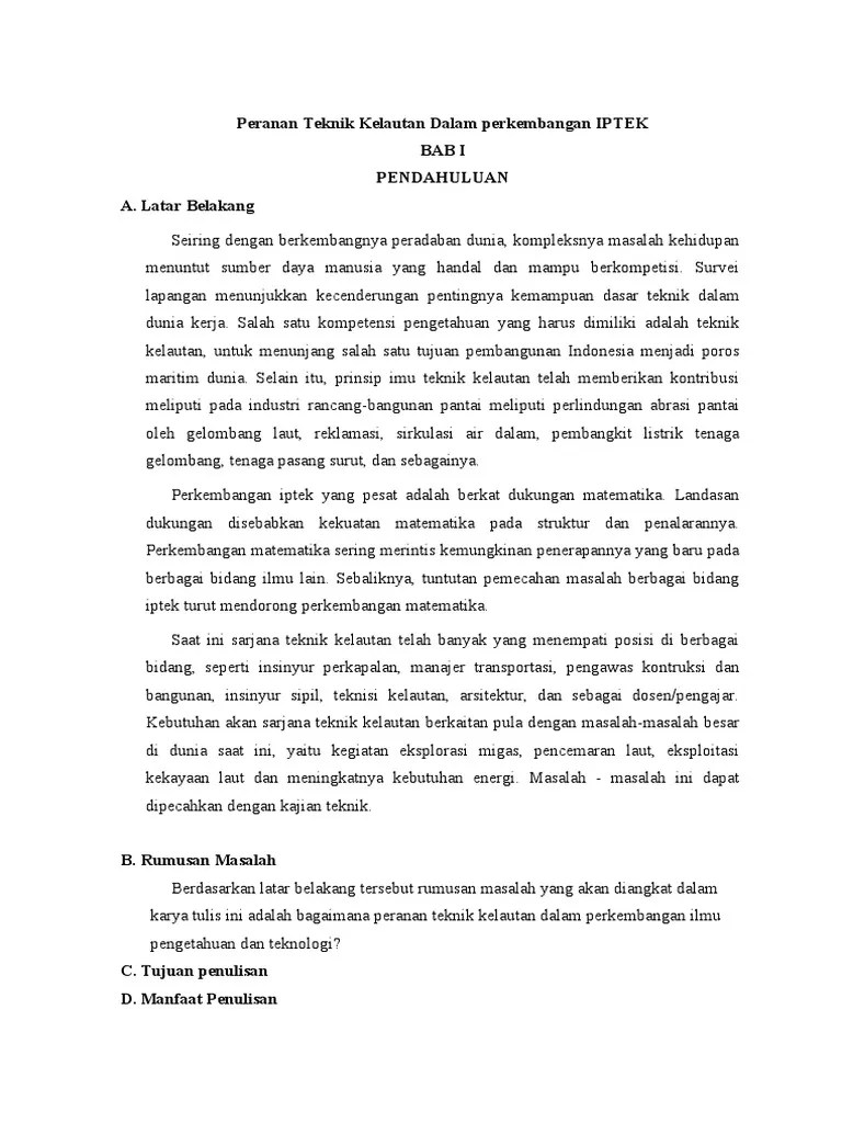 Peranan Teknik Kelautan Dalam perkembangan IPTEK | PDF