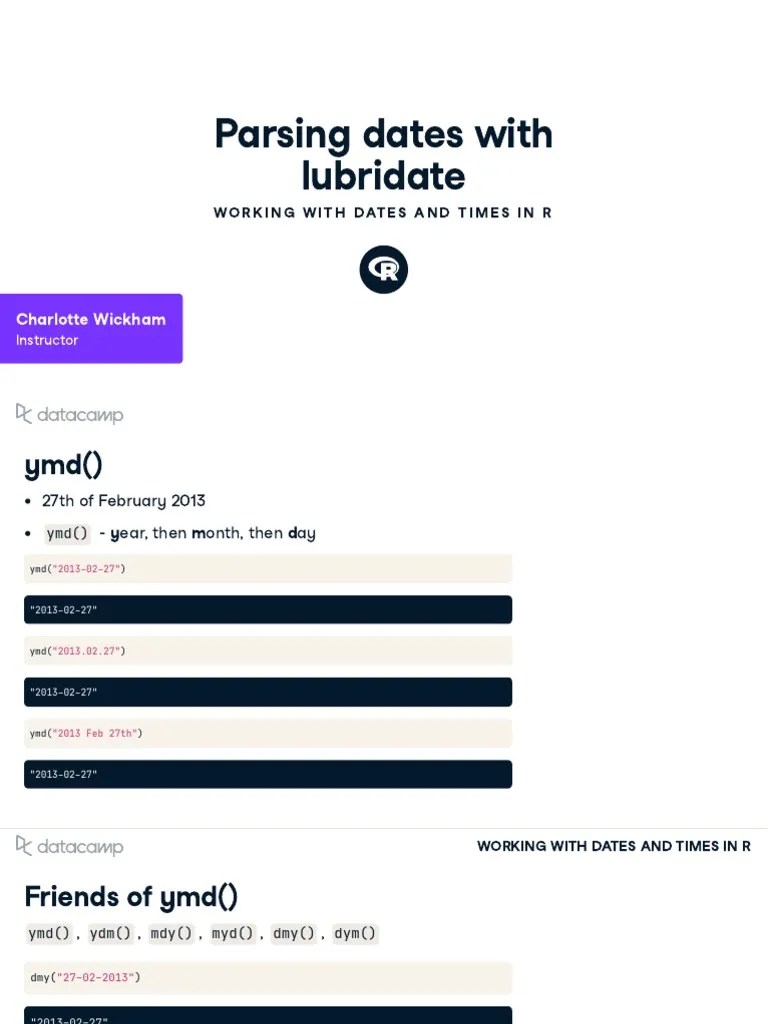 Parsing Dates With Lubridate Charlo e Wickham PDF Spacetime