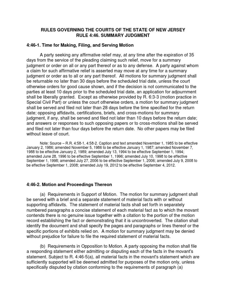 Rules Governing The Courts of The State of New Jersey Rule 446