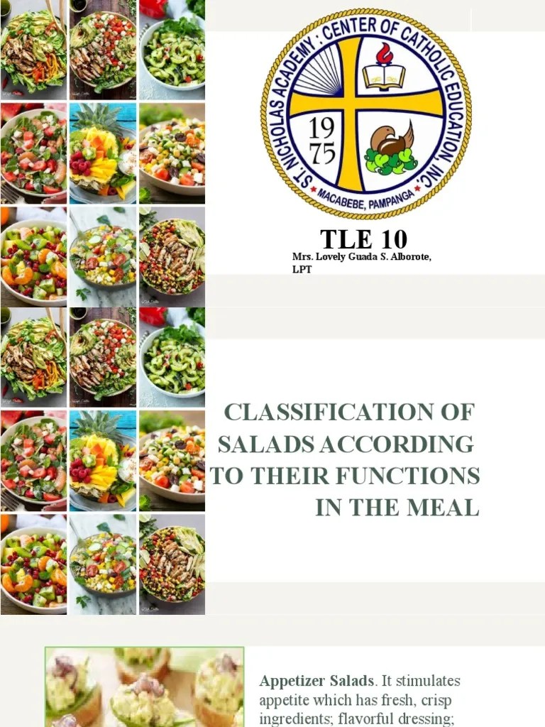 Classifications of Salad PDF Salad Cuisine