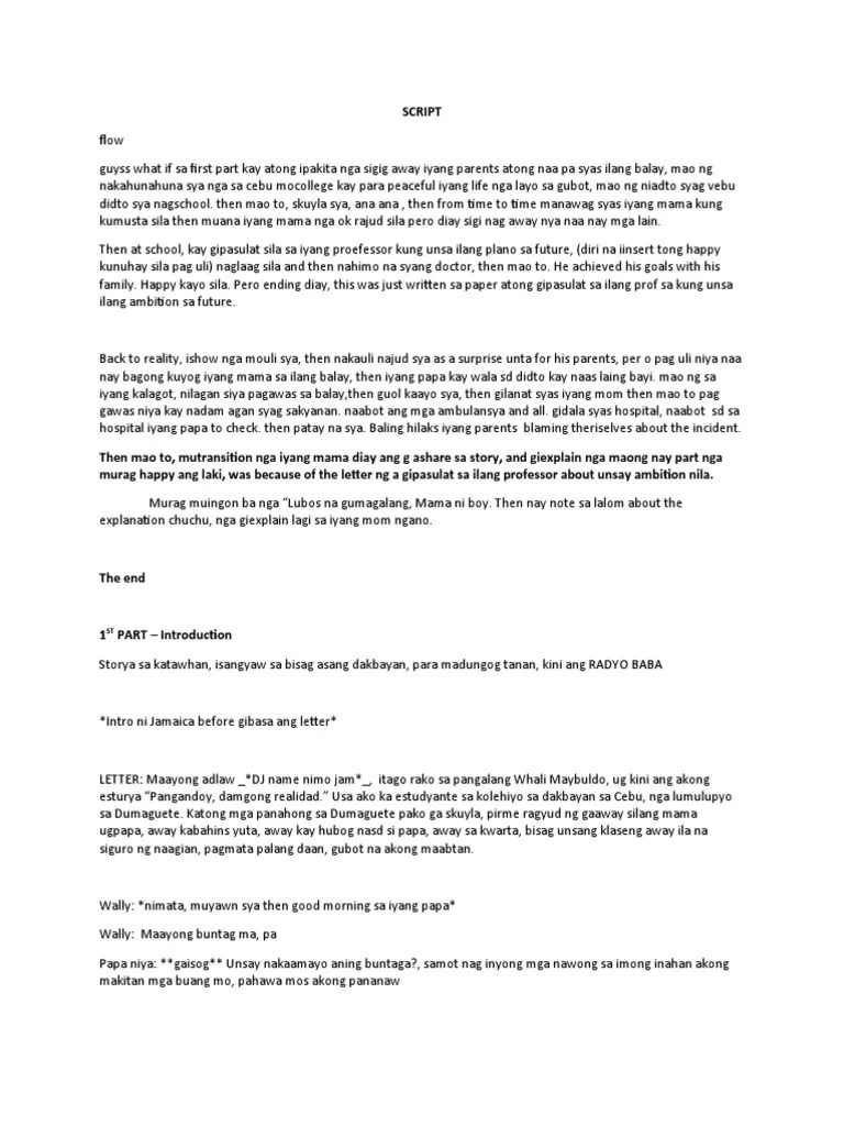 Bisaya Radio Script PDF