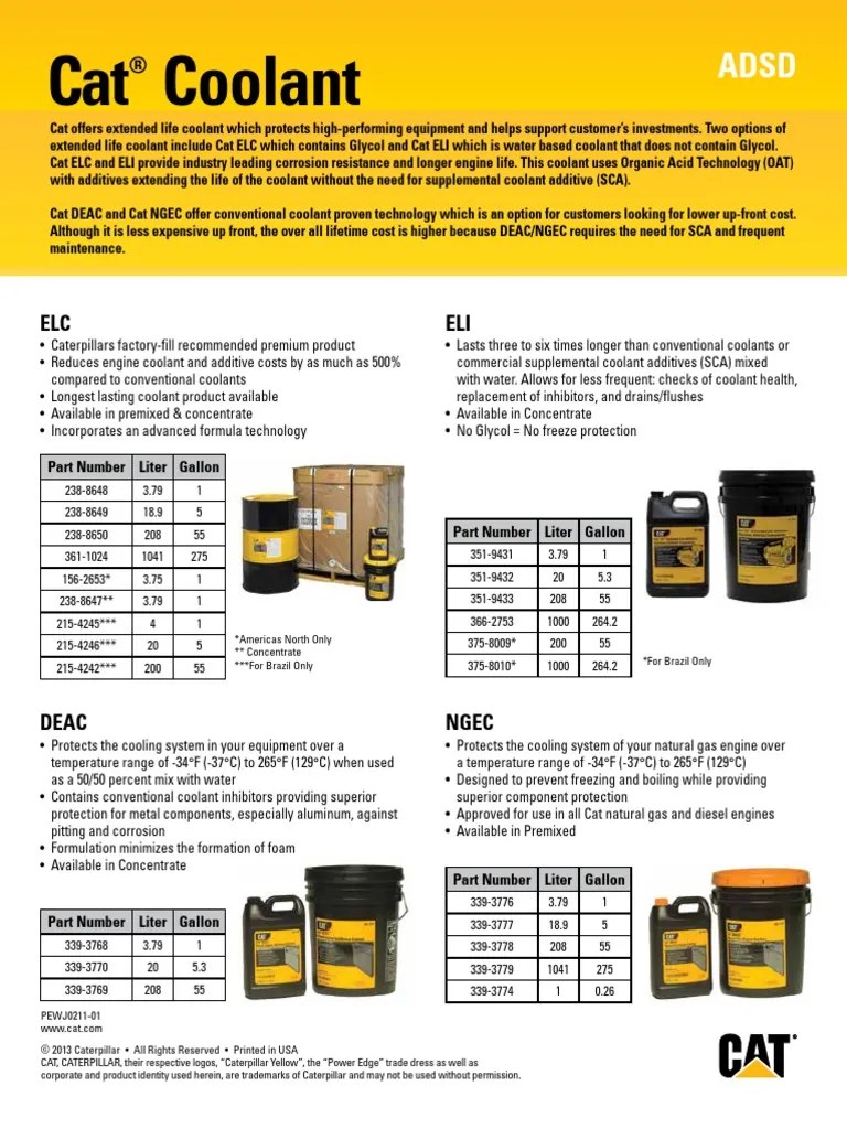 Cat Coolant Low Res PDF Chemistry Chemical Substances