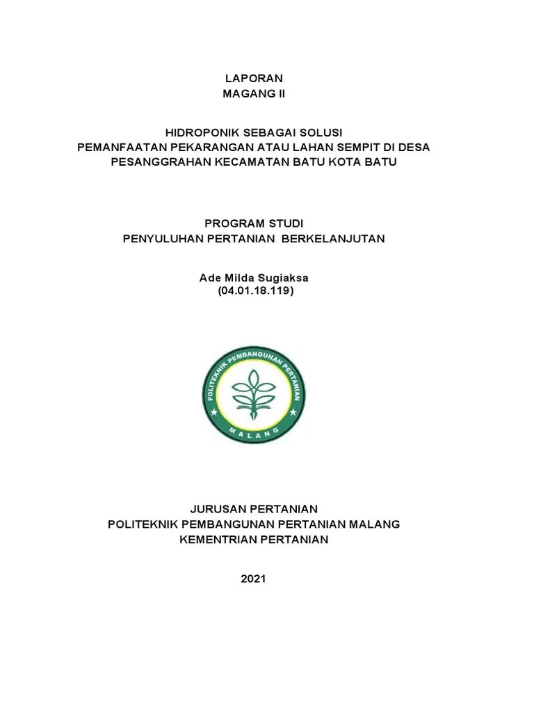 Ade Milda Sugiaksa PPB 6D (Laporan Magang Penyuluhan Fix) | PDF