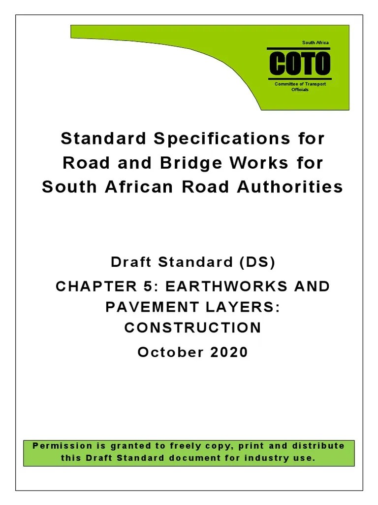 Standard Specifications for Road and Bridge Works for South African