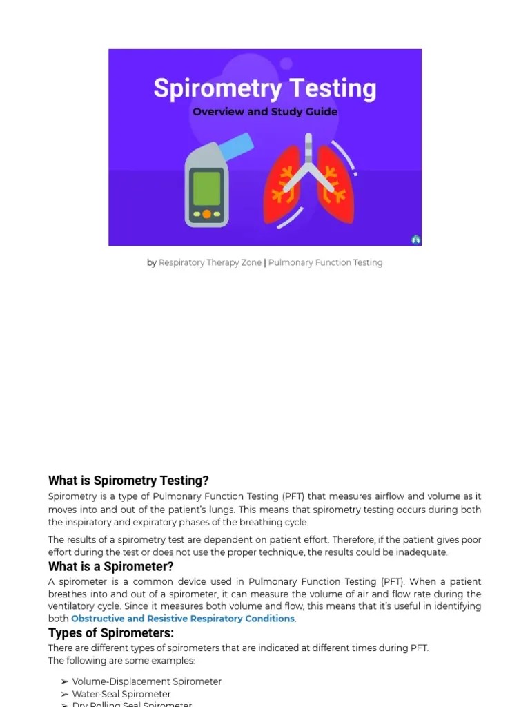 Spirometry Testing What Is A Spirometer PDF Exhalation Lung