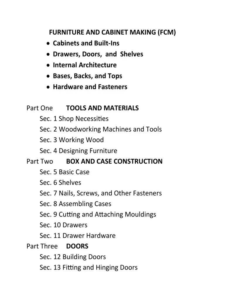 FURNITURE AND MAKING Session Guide PDF