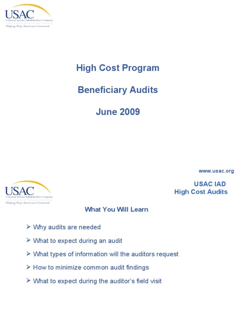 High Cost Program Beneficiary Audits June 2009 PDF Audit Federal