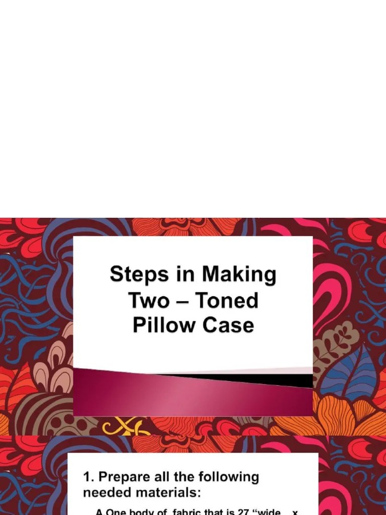 Steps in Creating 2Toned Pillow Case PDF