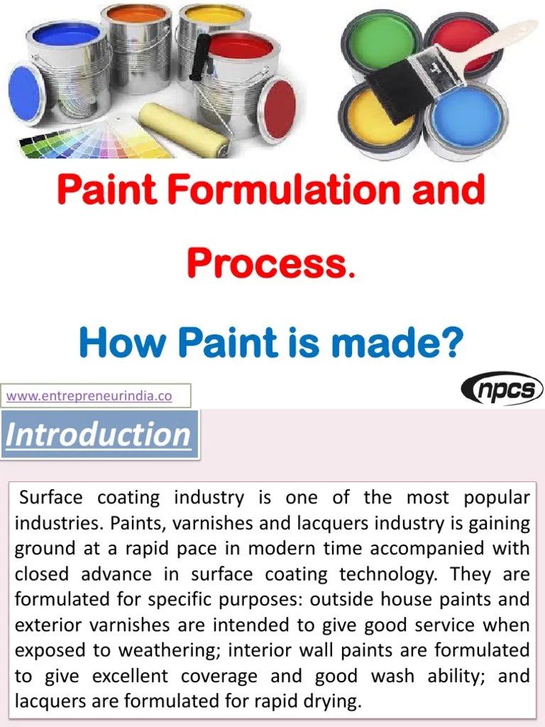 Paint Formulation and Process. How Paint Is Made471370 PDF Paint