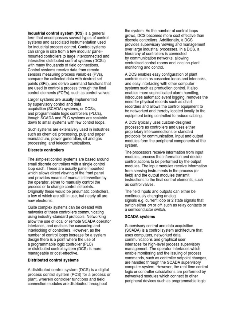 Industrial Control System | PDF | Programmable Logic Controller