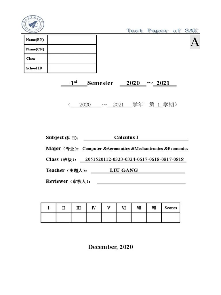 Calculus I FINAL EXAM SAMPLE | PDF | Derivative | Mathematical Analysis