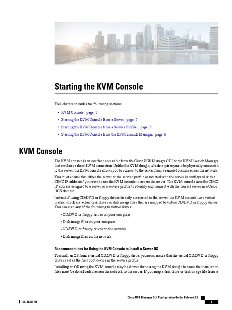 Configuring and Using the Virtual KVM Console in Cisco UCS Manager