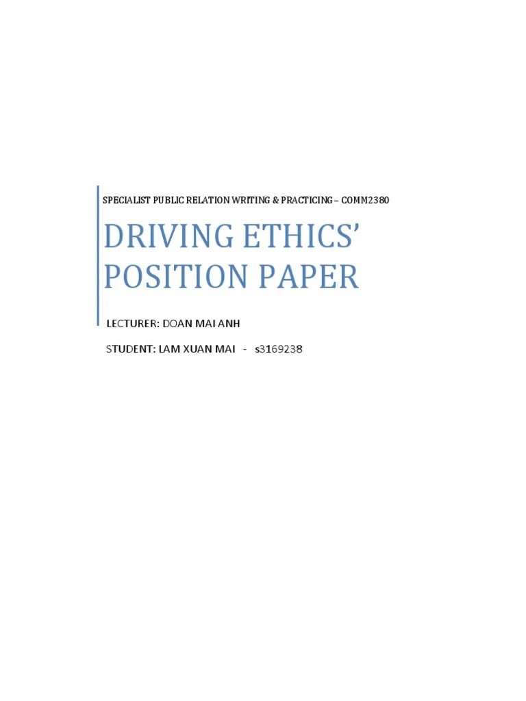 Microsoft Word Position Paper Mai PDF Traffic Collision Driving