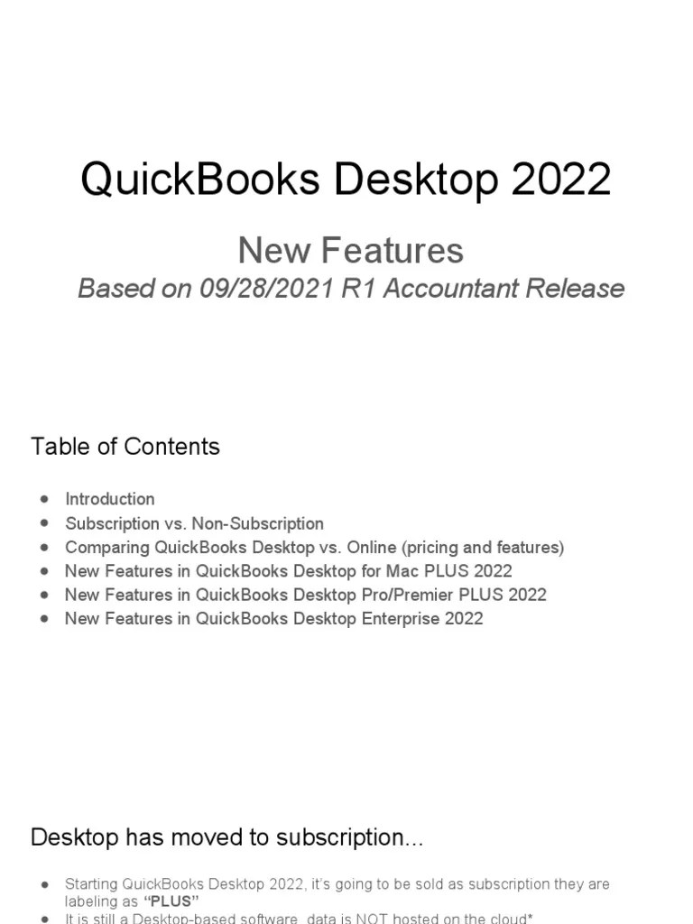 Quickbooks Desktop 2022 New Features PDF Quick Books Information Age