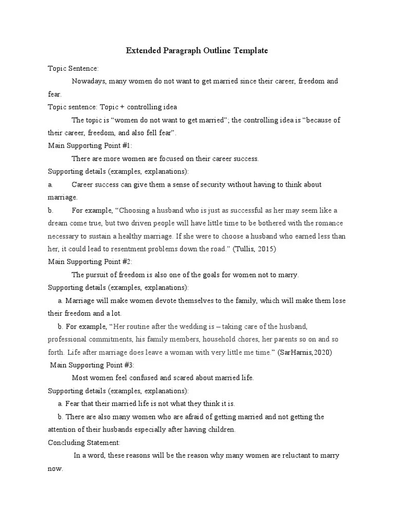 Extended Paragraph Online Template PDF