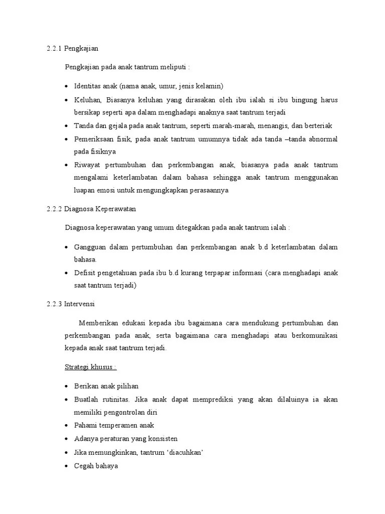 Askep Teoritis Tantrum | PDF