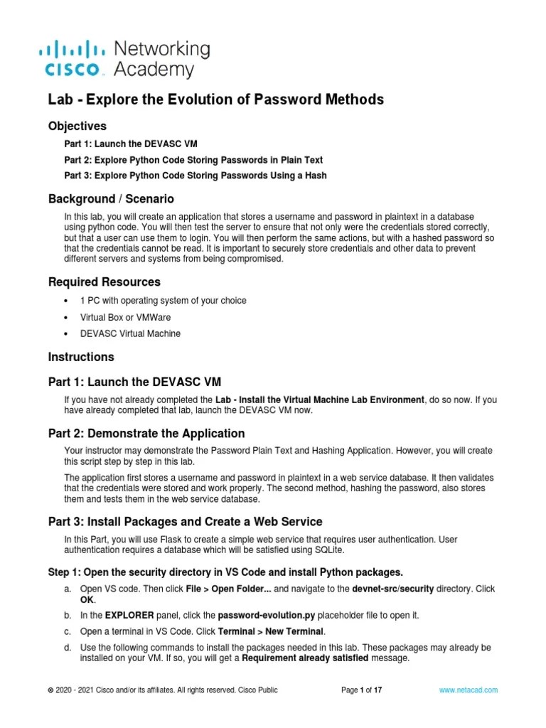 6.5.10 Lab Explore The Evolution of Password Methods PDF Password