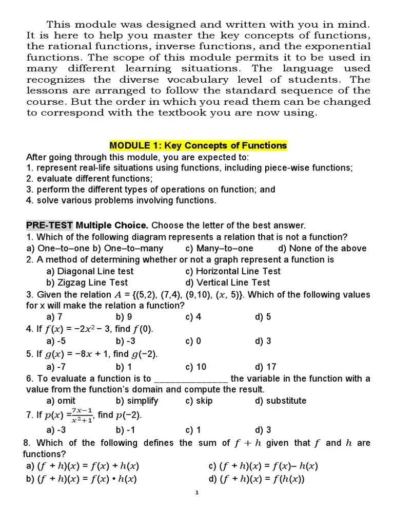 Genmath q1 New | PDF | Function (Mathematics) | Equations