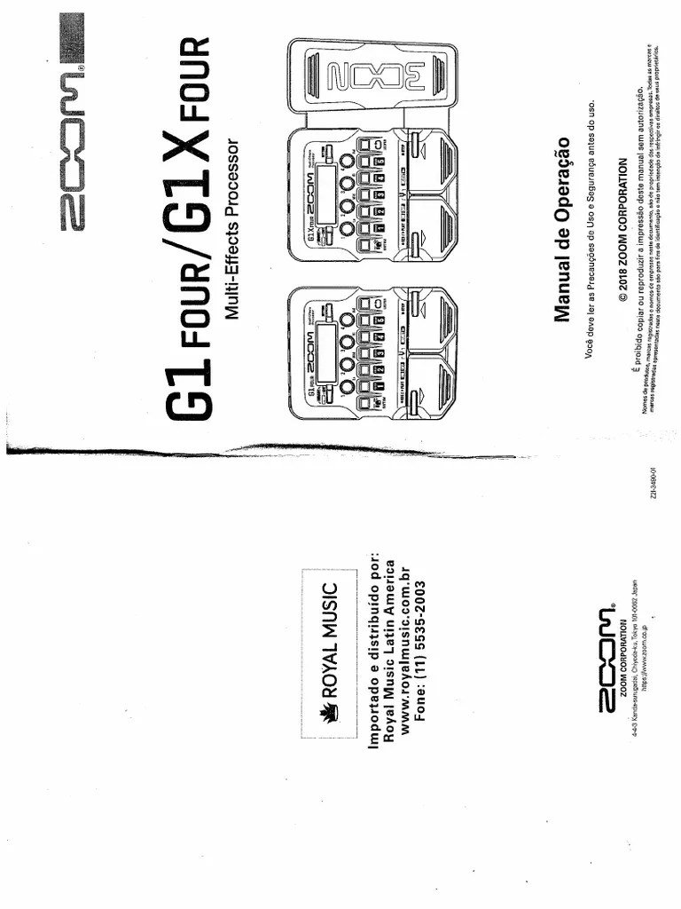 Manual Da Zoom G1 Four e G1X Four (Portugues) | PDF
