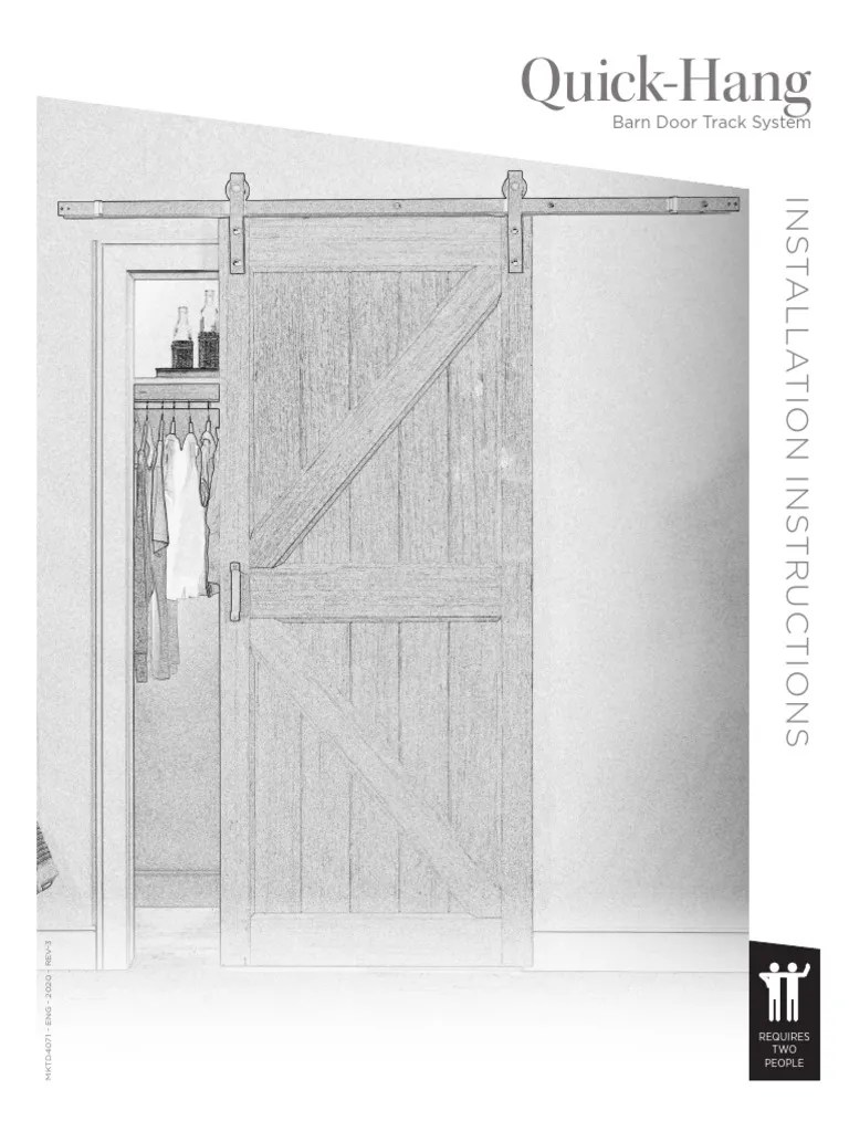 Quick Hang Barn Door Without Backerboard Installation Instructions 2020 No Soft Close 1 PDF