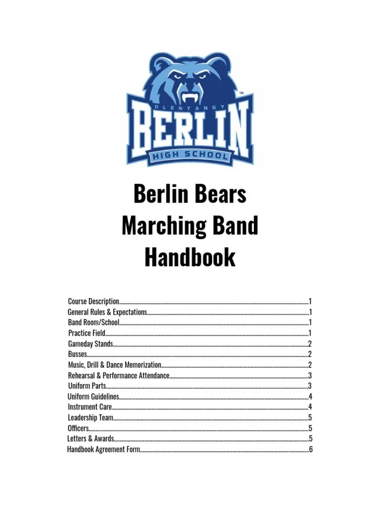 Obhs Marching Band Handbook PDF Clothing