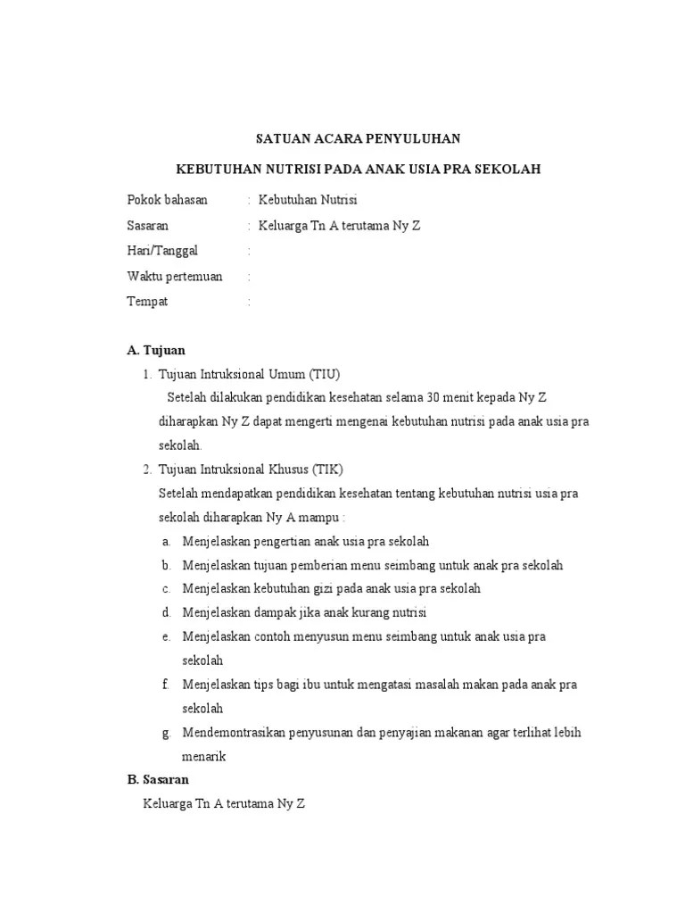 Satuan Acara Penyuluhan GG | PDF