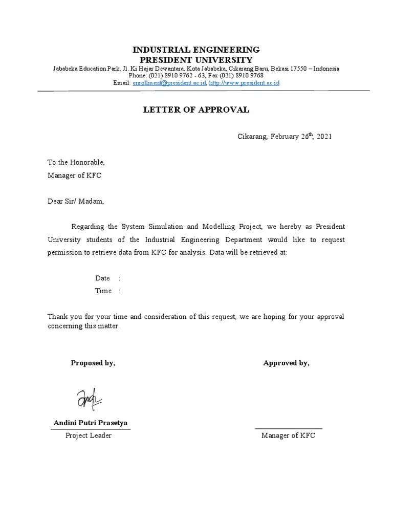 (KFC) Approval Letter + Statement Letter PDF
