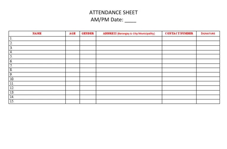 Contact Tracing Form PDF