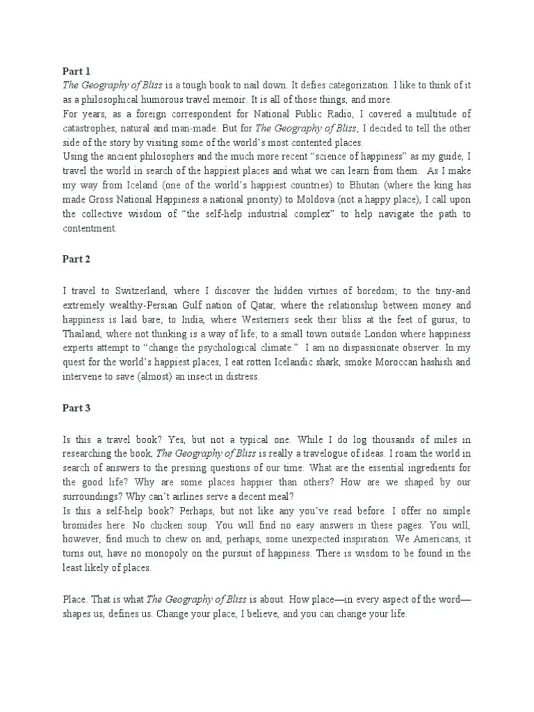 The Geography of Bliss Transl PDF Garden Of Eden Happiness