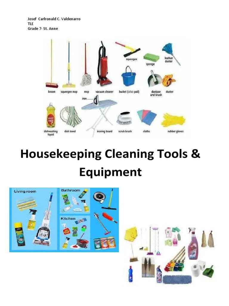 Housekeeping Tools Equipment PDF