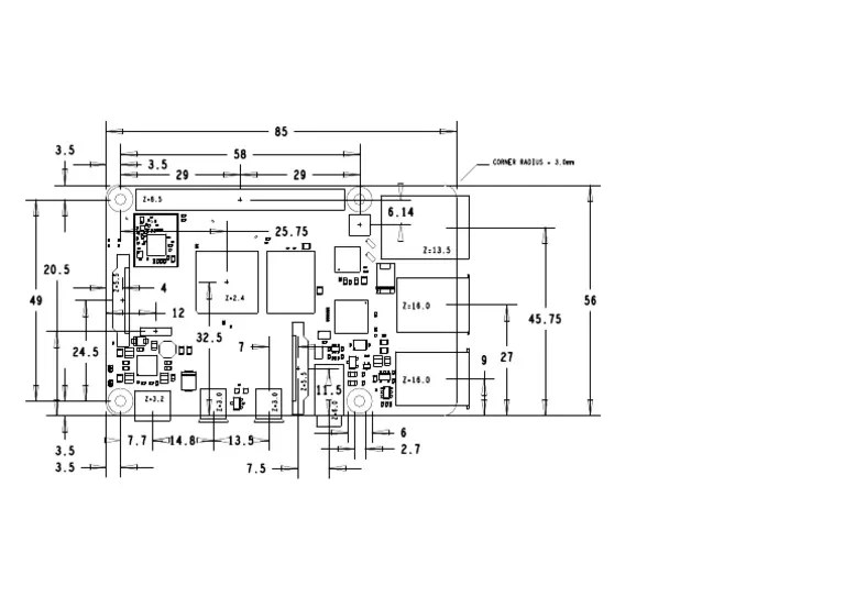 Raspberry Pi 4 Mechanical Drawing PDF
